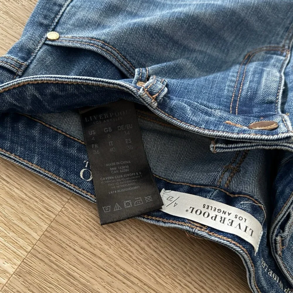 Liverpool Los Angeles Hi-Rise Crop Wide Leg Jeans Frayed Hem Eco Logical 4/27 - Picture 5 of 6